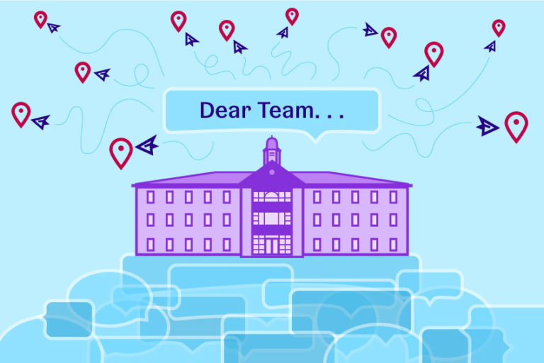 传播企业发送信息的冠状病毒图像