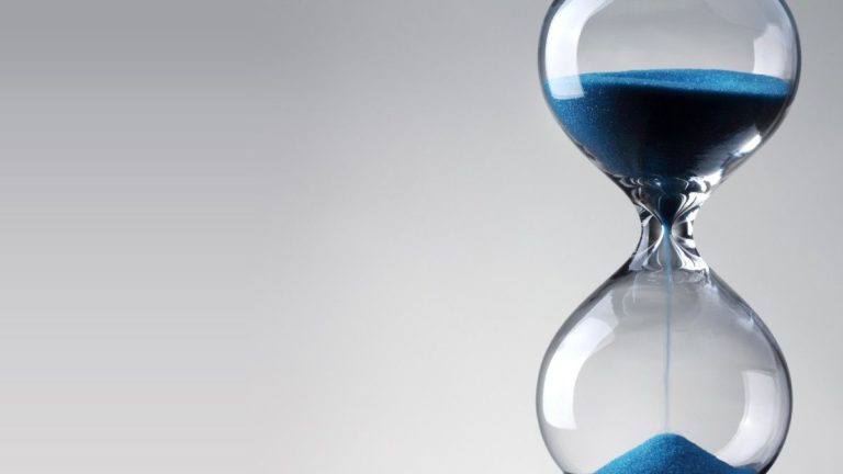 visual of hour glass running out of time