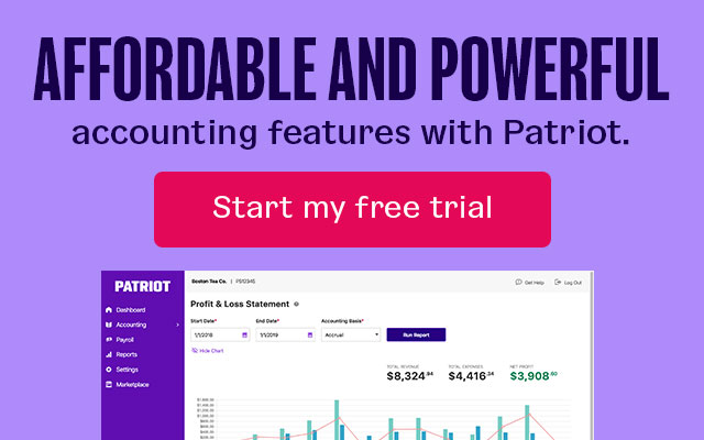 Free trial of Patriot's Accounting Software